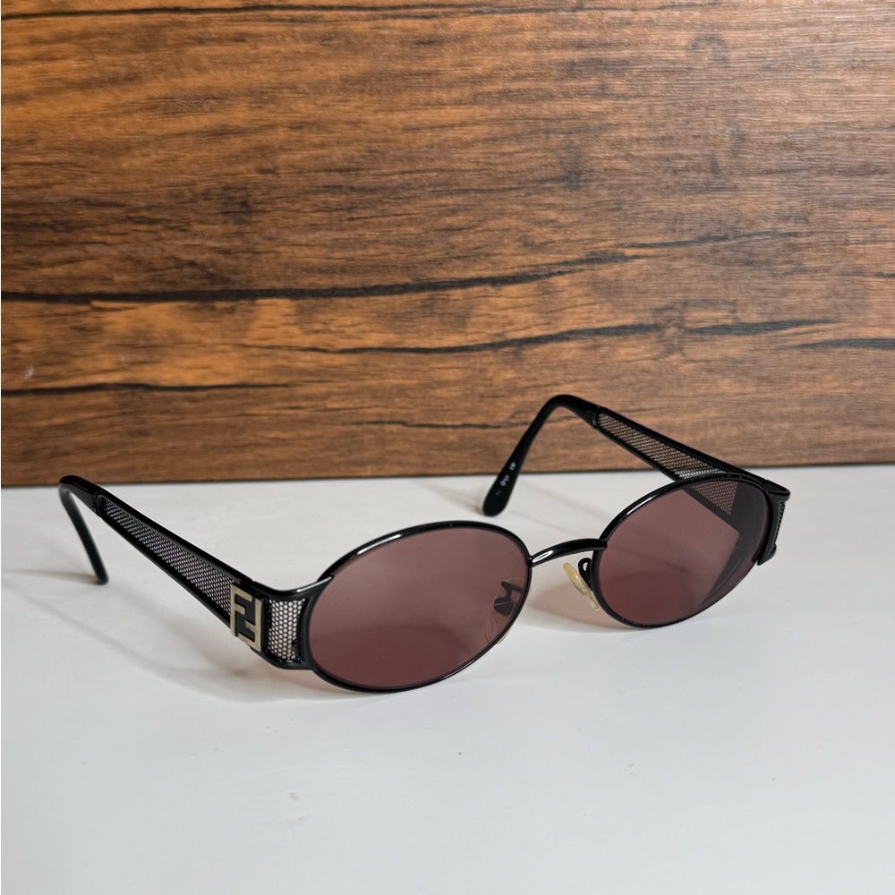 Fendi Black Aviator Sunglasses with Mesh Metal Frame w/ Prescription - CLEAN